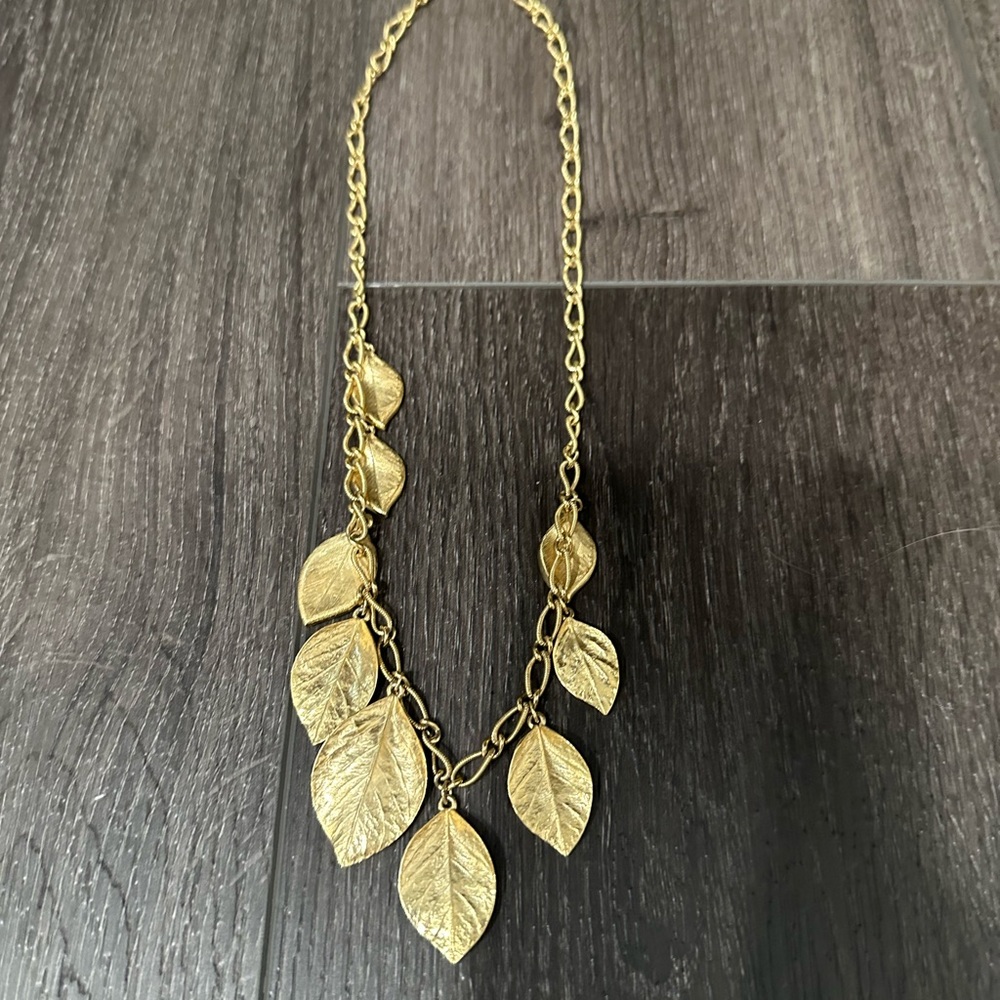 Golden Leaf Charm Necklace